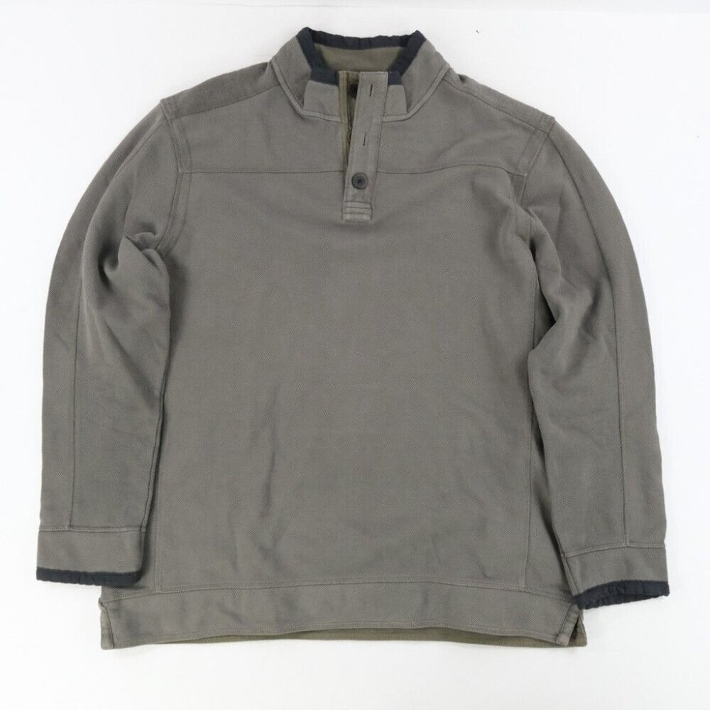 Carbon 2 Cobalt Sweater Mens Sz. XL Gray 1/4 Button Up Pullover Cotton Casual